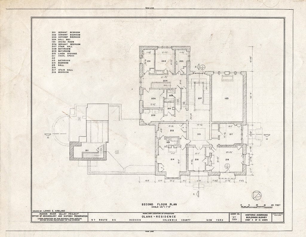 Blueprint HABS NY,11-HUD,1- (Sheet 4 of 15) - Olana, State Route 9G, Hudson, Columbia County, NY