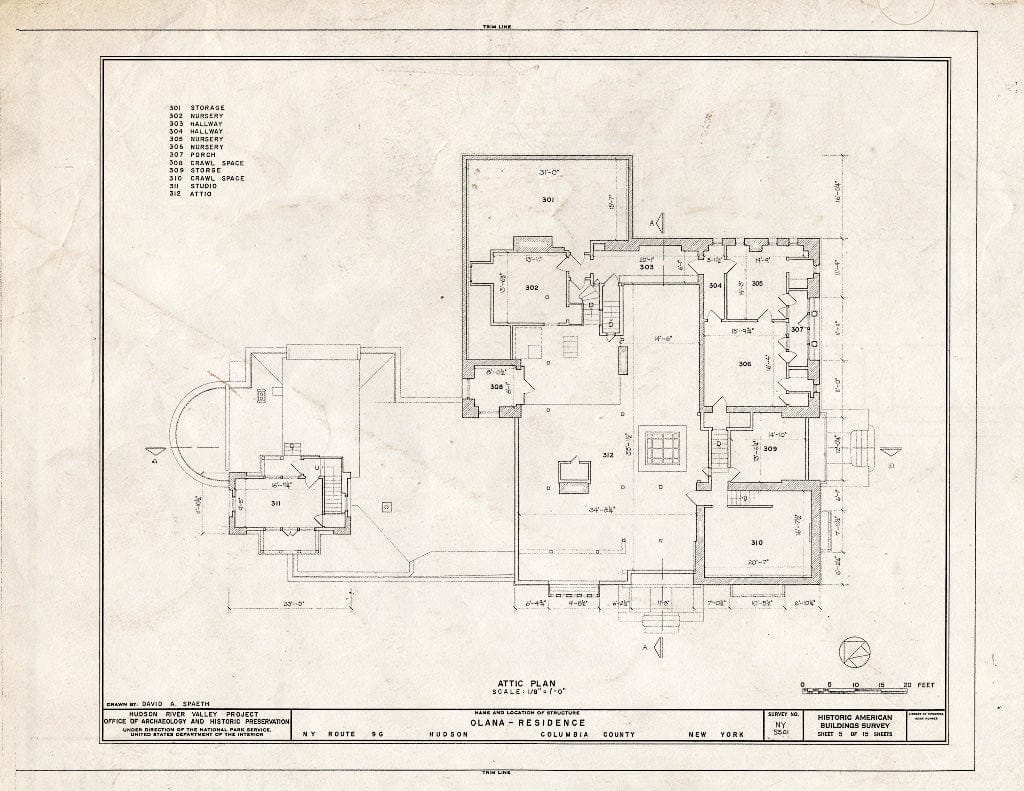 Blueprint HABS NY,11-HUD,1- (Sheet 5 of 15) - Olana, State Route 9G, Hudson, Columbia County, NY