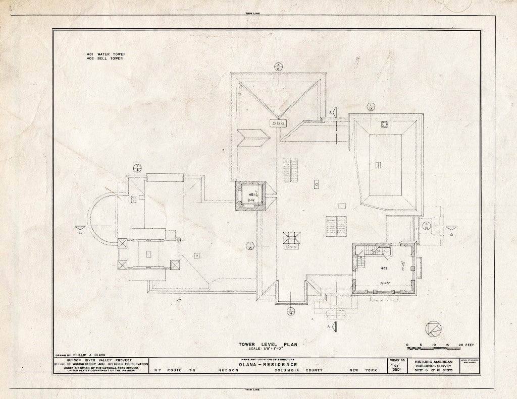 Blueprint HABS NY,11-HUD,1- (Sheet 6 of 15) - Olana, State Route 9G, Hudson, Columbia County, NY