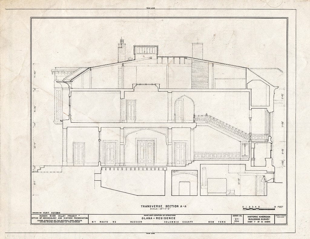 Blueprint HABS NY,11-HUD,1- (Sheet 7 of 15) - Olana, State Route 9G, Hudson, Columbia County, NY
