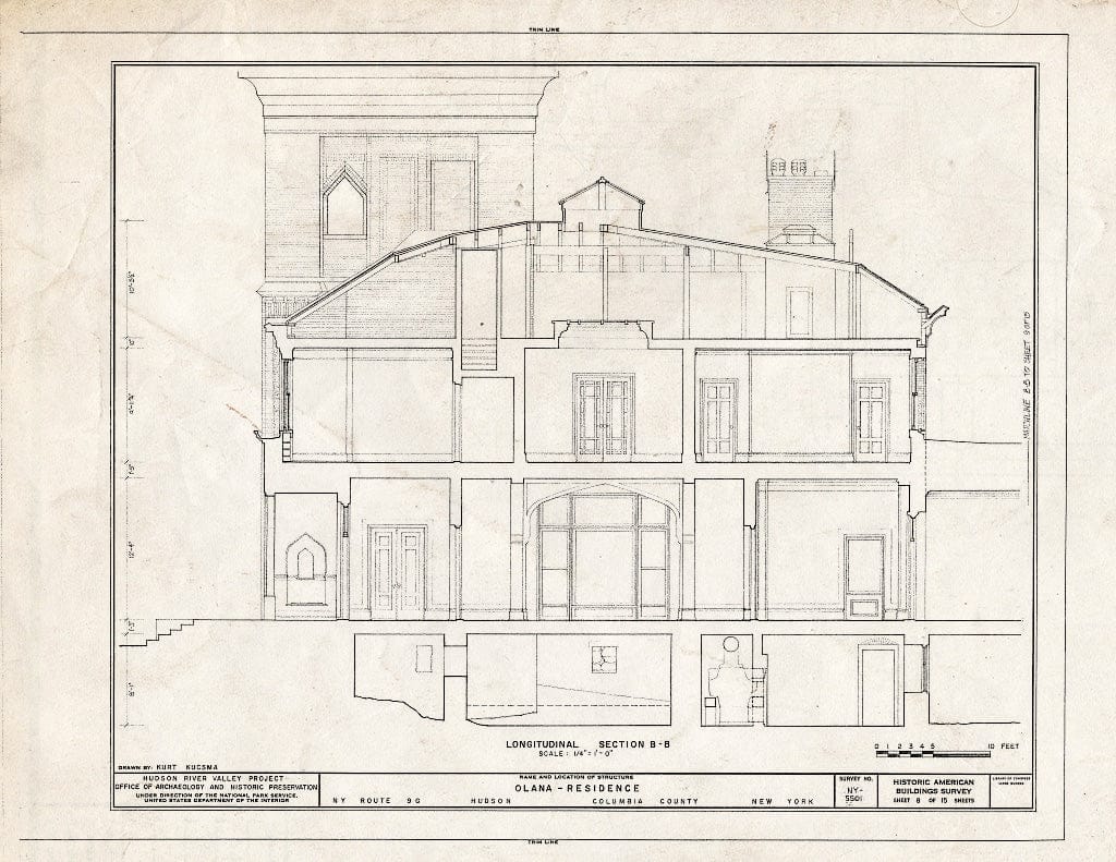 Blueprint HABS NY,11-HUD,1- (Sheet 8 of 15) - Olana, State Route 9G, Hudson, Columbia County, NY