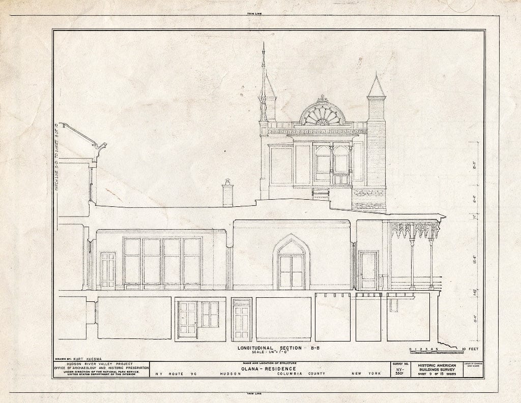 Blueprint HABS NY,11-HUD,1- (Sheet 9 of 15) - Olana, State Route 9G, Hudson, Columbia County, NY