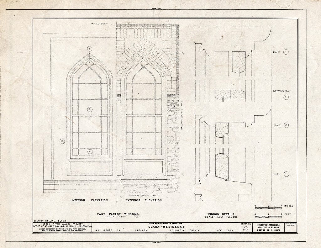 Blueprint HABS NY,11-HUD,1- (Sheet 10 of 15) - Olana, State Route 9G, Hudson, Columbia County, NY