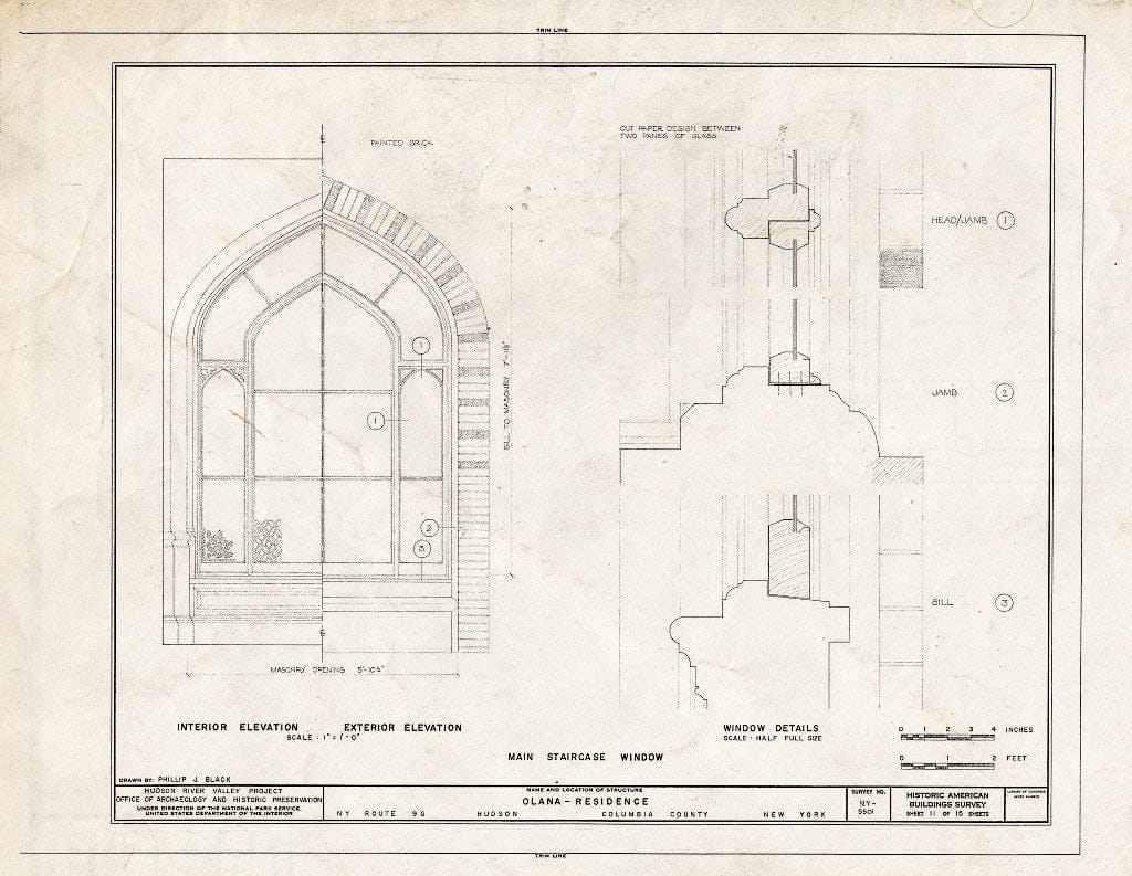 Blueprint HABS NY,11-HUD,1- (Sheet 11 of 15) - Olana, State Route 9G, Hudson, Columbia County, NY
