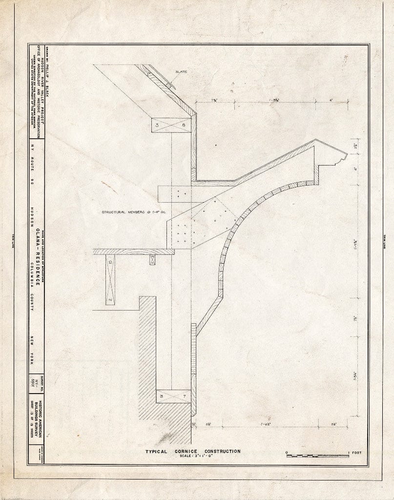 Blueprint HABS NY,11-HUD,1- (Sheet 13 of 15) - Olana, State Route 9G, Hudson, Columbia County, NY