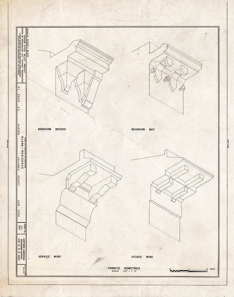 Blueprint HABS NY,11-HUD,1- (Sheet 15 of 15) - Olana, State Route 9G, Hudson, Columbia County, NY