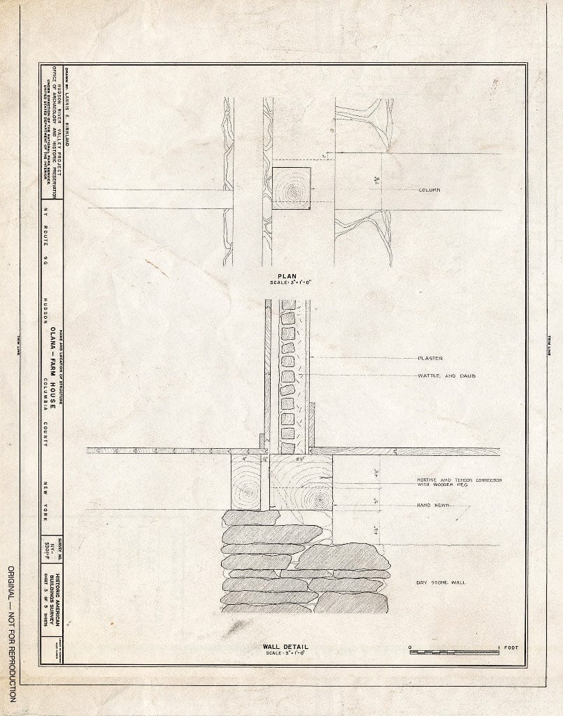 Blueprint HABS NY,11-HUD,1F- (Sheet 3 of 5) - Olana, Farmhouse, State Route 9G, Hudson, Columbia County, NY