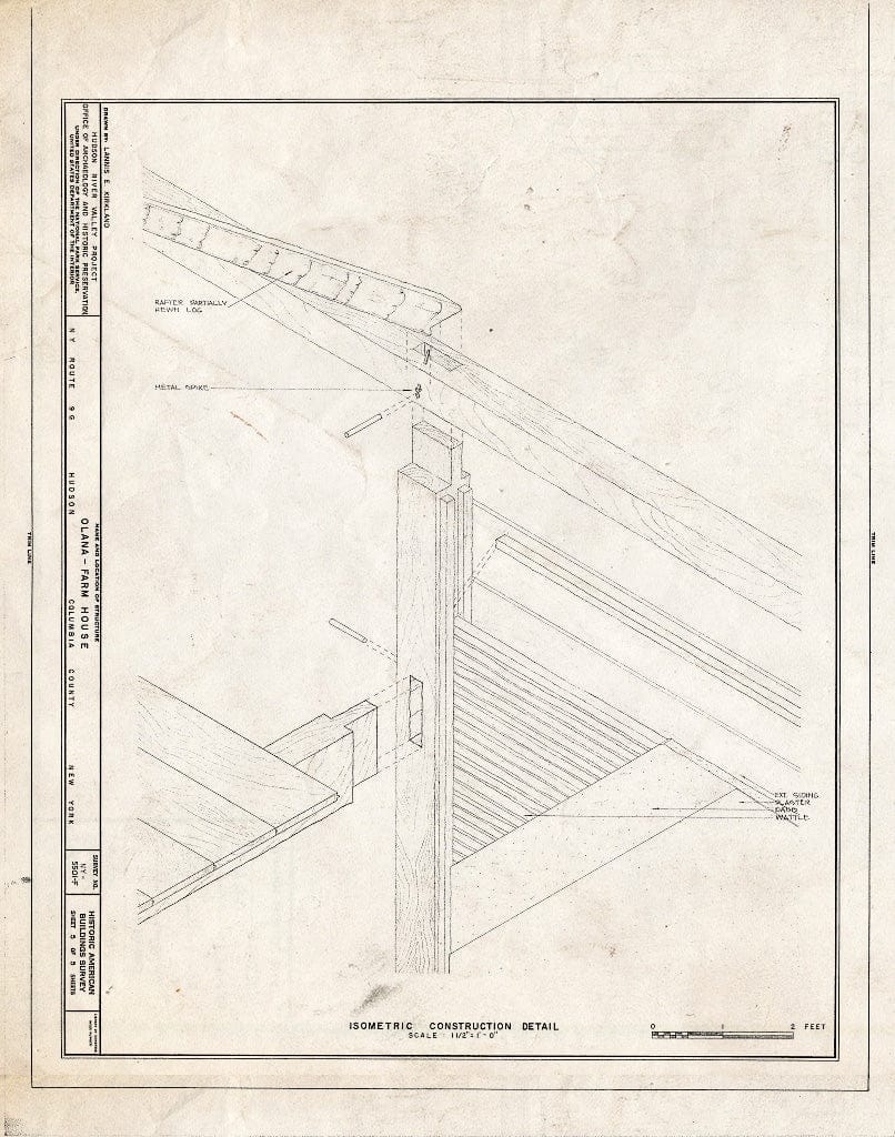 Blueprint HABS NY,11-HUD,1F- (Sheet 5 of 5) - Olana, Farmhouse, State Route 9G, Hudson, Columbia County, NY