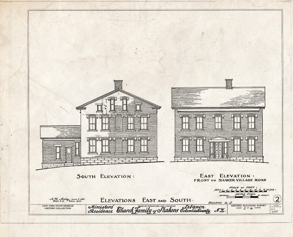 Blueprint HABS NY,11-NELEB.V,6- (Sheet 2 of 4) - Shaker Ministry's Shop, Shaker Road, New Lebanon, Columbia County, NY