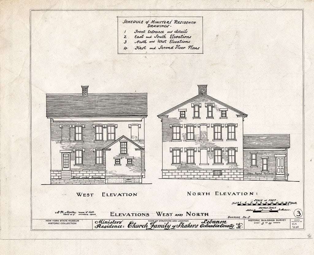 Blueprint HABS NY,11-NELEB.V,6- (Sheet 3 of 4) - Shaker Ministry's Shop, Shaker Road, New Lebanon, Columbia County, NY