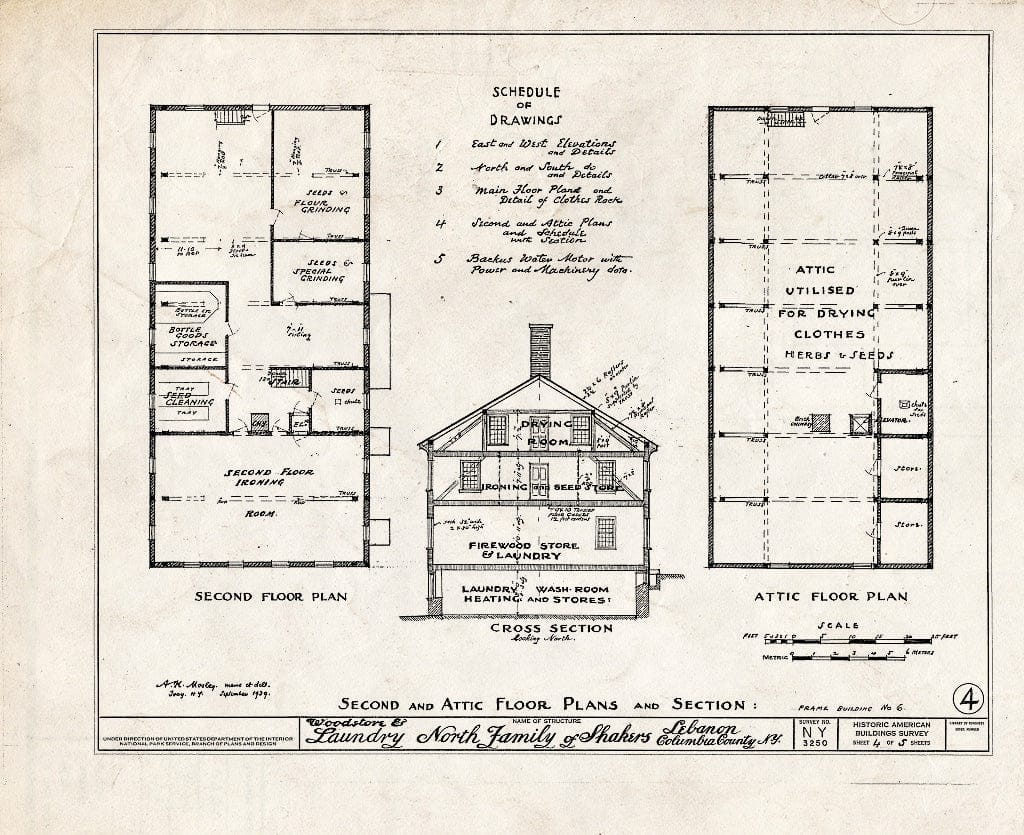 Blueprint HABS NY,11-NELEB.V,27- (Sheet 4 of 5) - Shaker North Family Washhouse (Second), Shaker Road, New Lebanon, Columbia County, NY