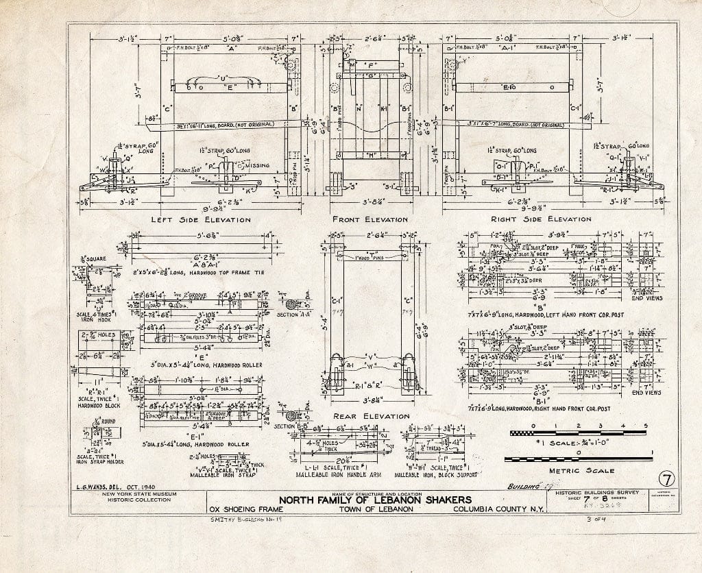 Blueprint HABS NY,11-NELEB.V,32- (Sheet 3 of 4) - Shaker North Family Smithy, Shaker Road, New Lebanon, Columbia County, NY