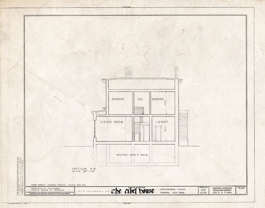 Blueprint HABS NY,7-Dunk,1- (Sheet 8 of 9) - ABEL House, 429 Central Avenue, Dunkirk, Chautauqua County, NY