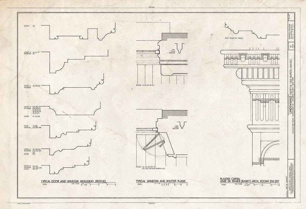 Blueprint HABS NY,11-KINHO.V,1- (Sheet 12 of 27) - Lindenwald, 1013 Old Post Road, Kinderhook, Columbia County, NY