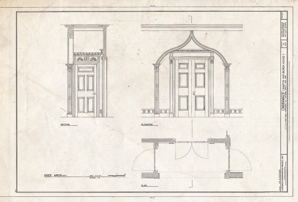 Blueprint HABS NY,11-KINHO.V,1- (Sheet 26 of 27) - Lindenwald, 1013 Old Post Road, Kinderhook, Columbia County, NY