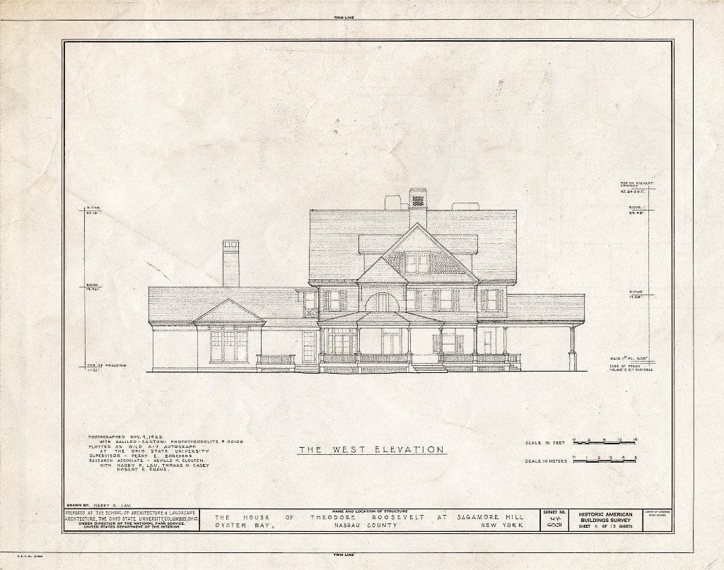 Blueprint HABS NY,30-OYSTB,2- (Sheet 6 of 13) - Sagamore Hill, Oyster Bay, Nassau County, NY