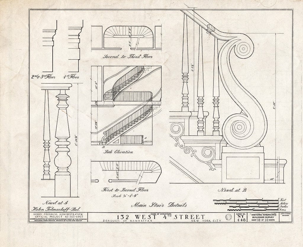 Blueprint HABS NY,31-NEYO,38- (Sheet 10 of 10) - 132 West Fourth Street (Building), New York County, NY