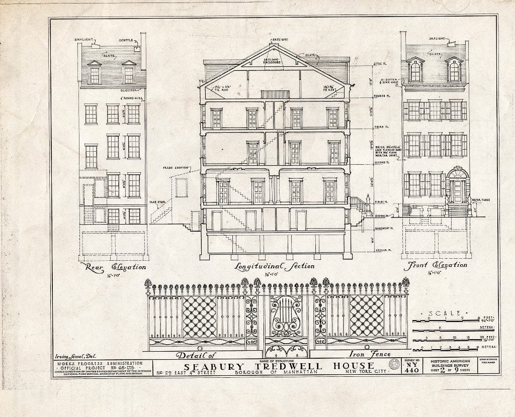 Blueprint HABS NY,31-NEYO,30- (Sheet 2 of 9) - Seabury Tredwell House, 29 East Fourth Street, New York County, NY