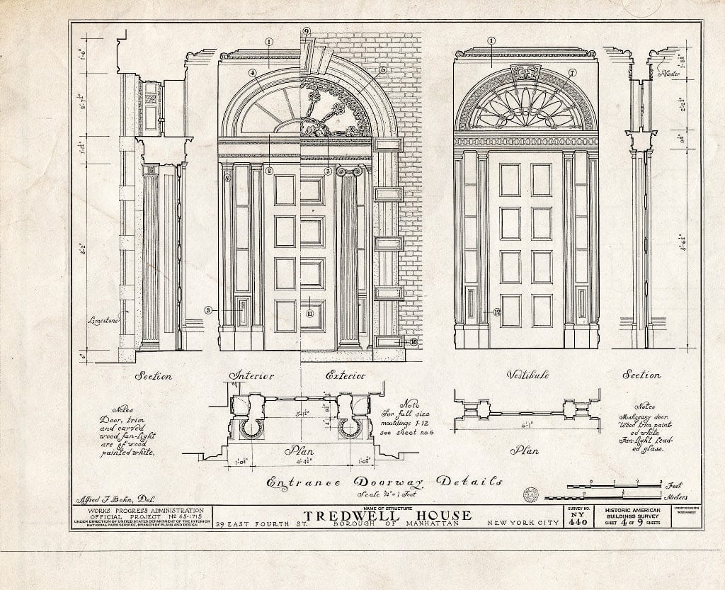 Blueprint HABS NY,31-NEYO,30- (Sheet 4 of 9) - Seabury Tredwell House, 29 East Fourth Street, New York County, NY