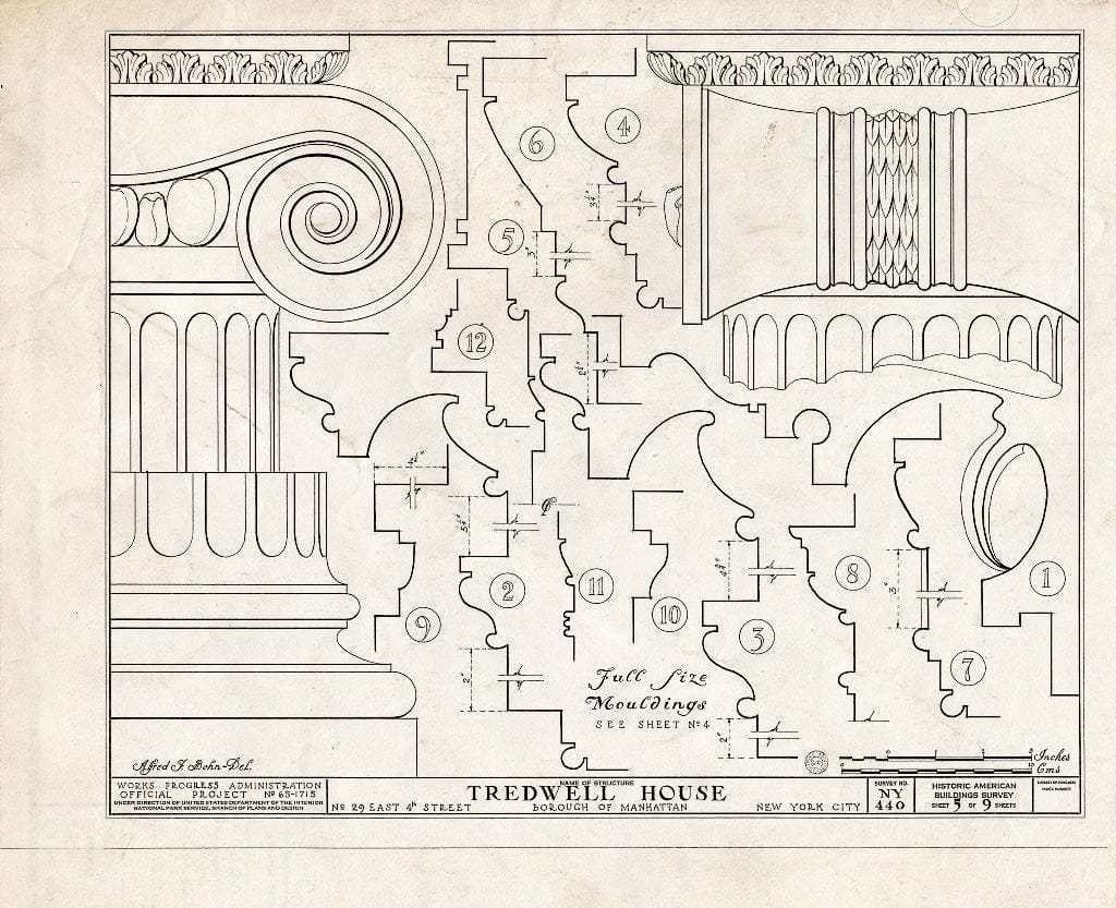 Blueprint HABS NY,31-NEYO,30- (Sheet 5 of 9) - Seabury Tredwell House, 29 East Fourth Street, New York County, NY