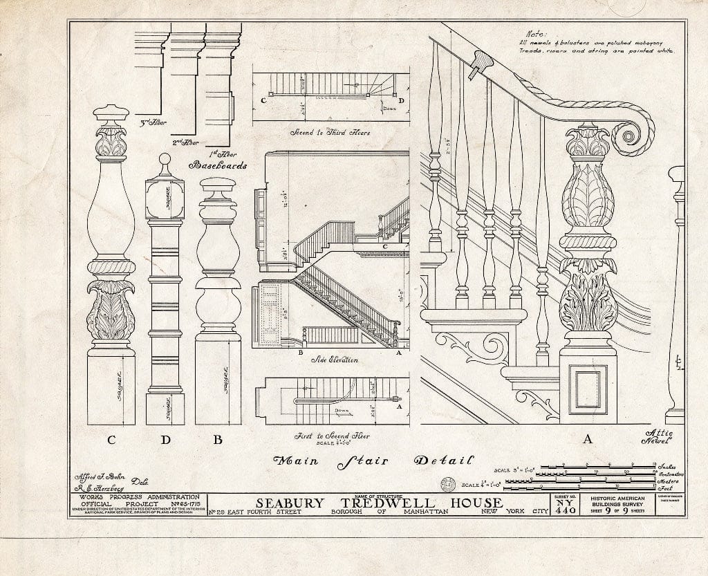 Blueprint HABS NY,31-NEYO,30- (Sheet 9 of 9) - Seabury Tredwell House, 29 East Fourth Street, New York County, NY