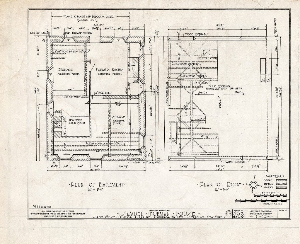 Blueprint HABS NY,34-SYRA,3- (Sheet 1 of 13) - Samuel Forman House, 409 West Seneca Street, Syracuse, Onondaga County, NY