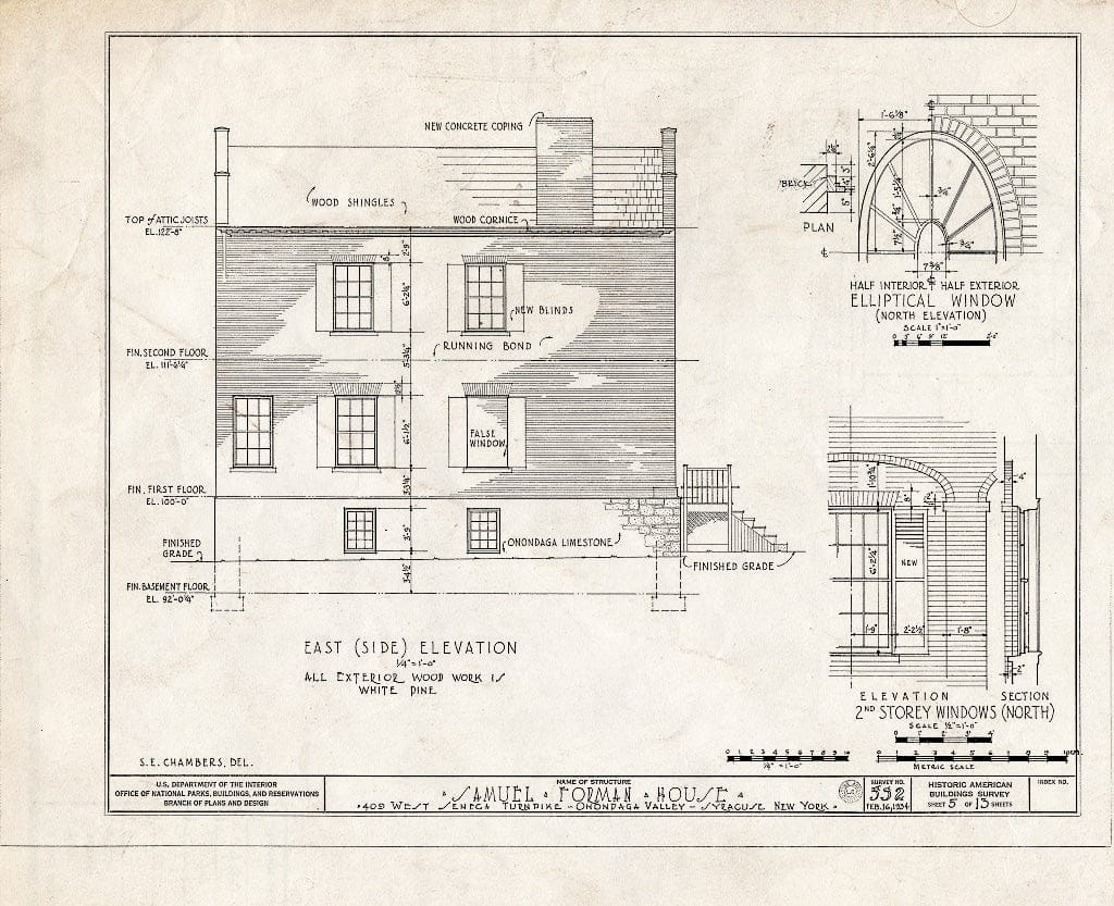 Blueprint HABS NY,34-SYRA,3- (Sheet 5 of 13) - Samuel Forman House, 409 West Seneca Street, Syracuse, Onondaga County, NY