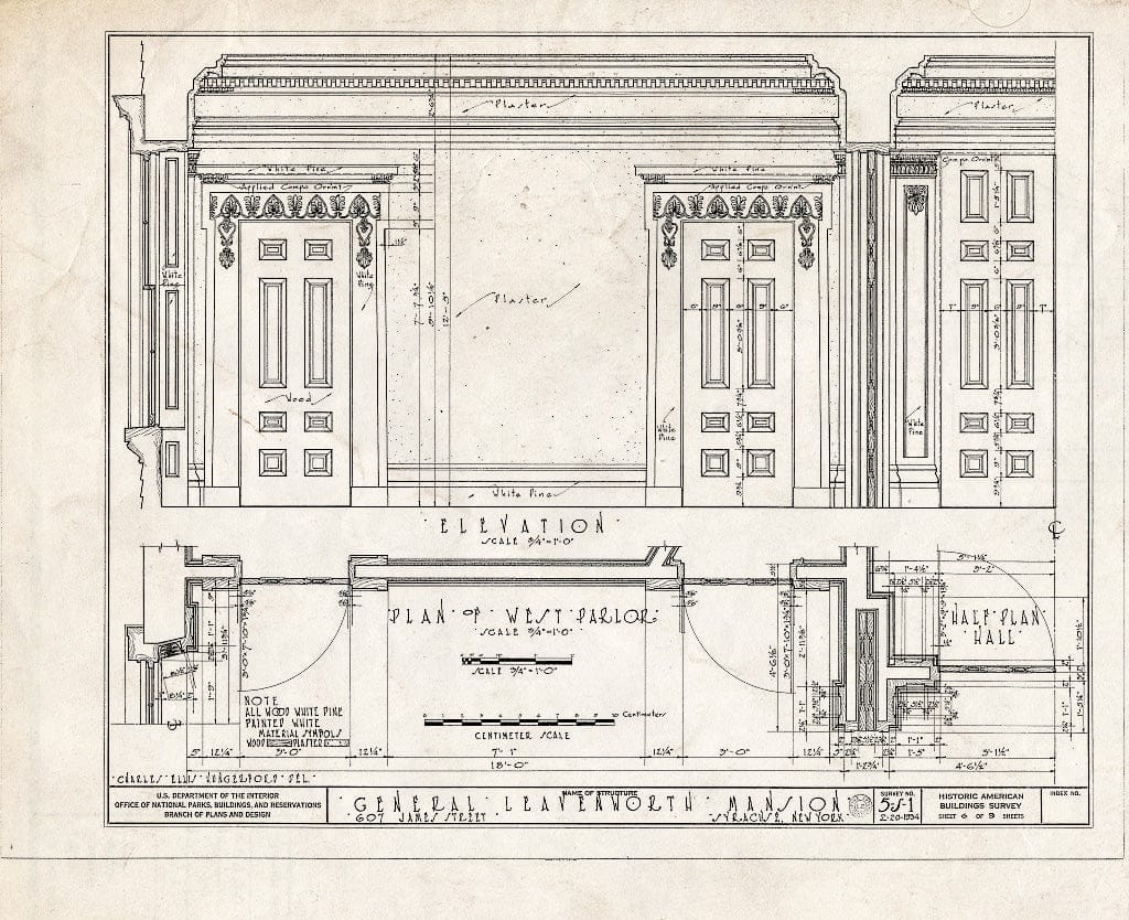 Blueprint HABS NY,34-SYRA,2- (Sheet 6 of 9) - General Leavenworth House, 607 James Street, Syracuse, Onondaga County, NY