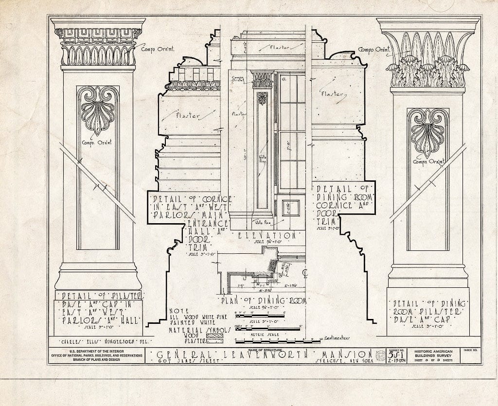 Blueprint HABS NY,34-SYRA,2- (Sheet 8 of 9) - General Leavenworth House, 607 James Street, Syracuse, Onondaga County, NY