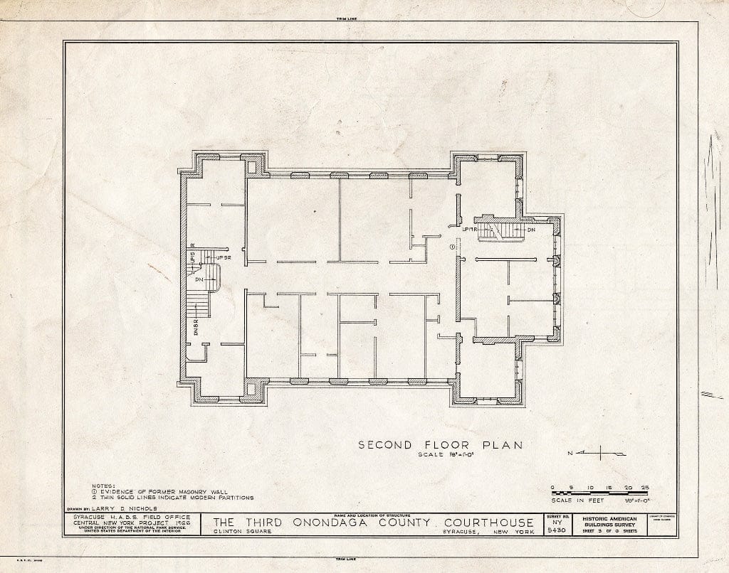Blueprint HABS NY,34-SYRA,13- (Sheet 3 of 6) - Old Onondaga County Courthouse, Clinton Square, Syracuse, Onondaga County, NY