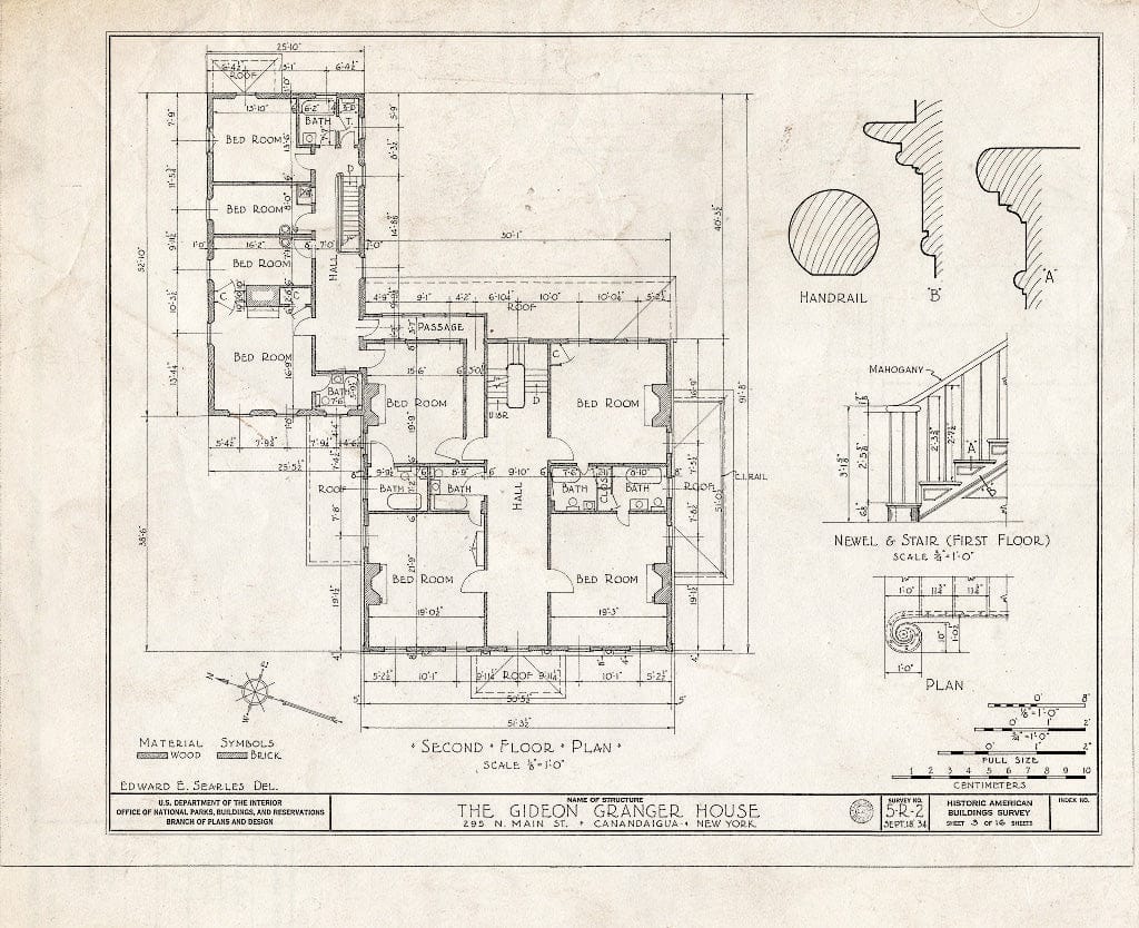 Blueprint HABS NY,35-Canda,2- (Sheet 3 of 16) - Gideon Granger House, 295 North Main Street, Canandaigua, Ontario County, NY