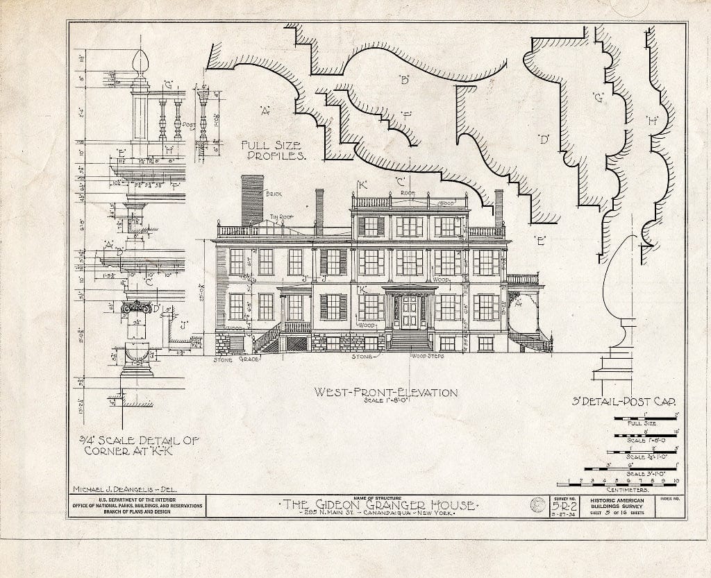 Blueprint HABS NY,35-Canda,2- (Sheet 5 of 16) - Gideon Granger House, 295 North Main Street, Canandaigua, Ontario County, NY