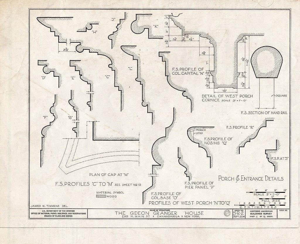 Blueprint HABS NY,35-Canda,2- (Sheet 11 of 16) - Gideon Granger House, 295 North Main Street, Canandaigua, Ontario County, NY