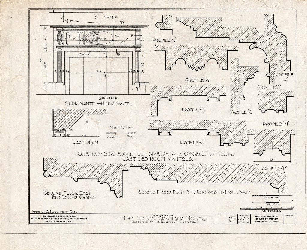 Blueprint HABS NY,35-Canda,2- (Sheet 15 of 16) - Gideon Granger House, 295 North Main Street, Canandaigua, Ontario County, NY