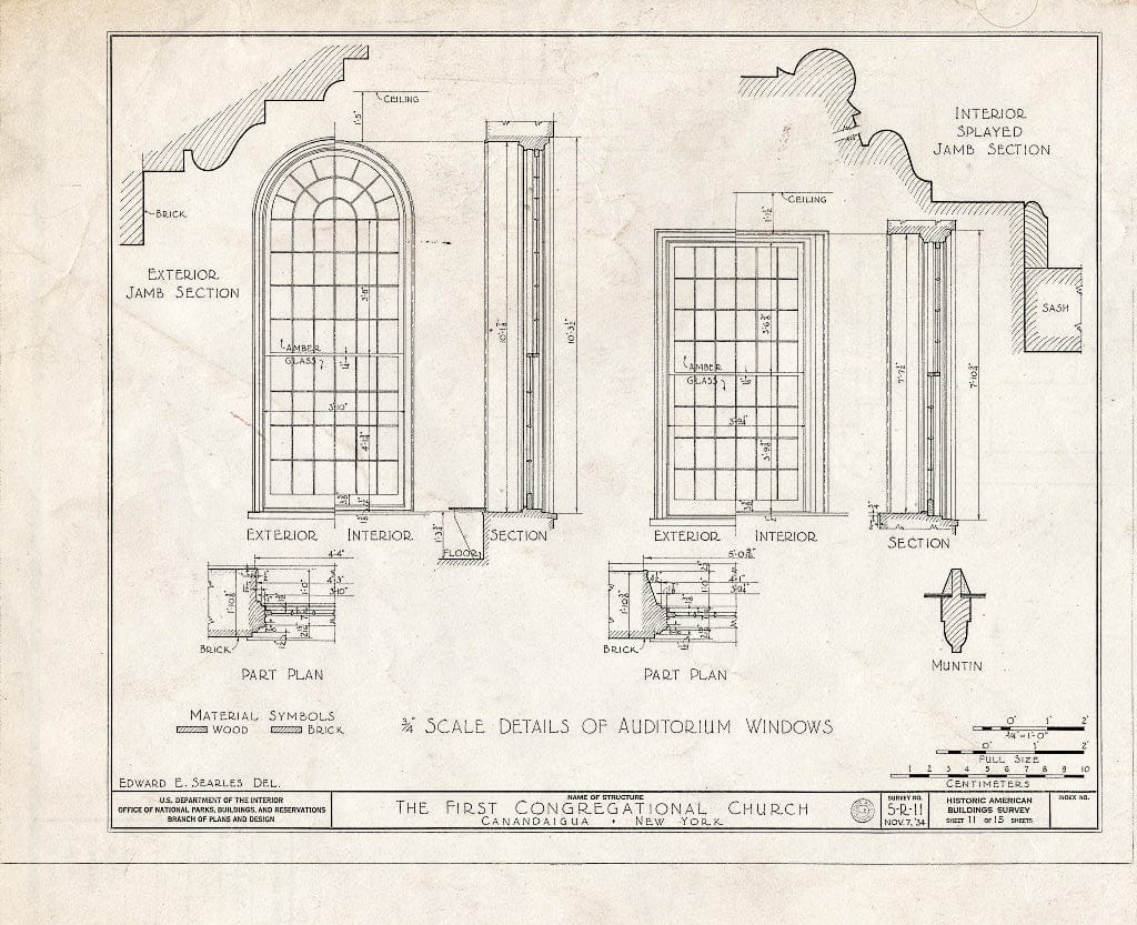 Blueprint HABS NY,35-Canda,5- (Sheet 11 of 15) - First Congregational Church, North Main Street, Canandaigua, Ontario County, NY