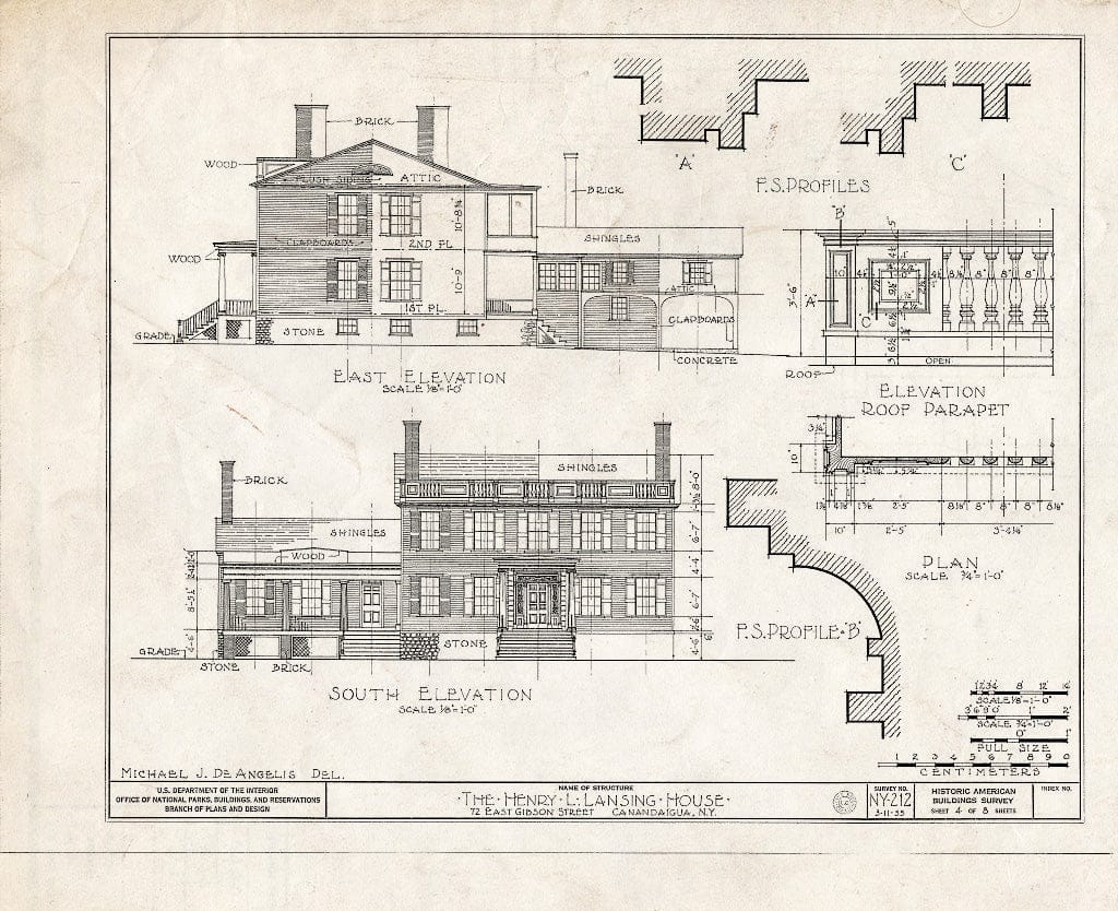Blueprint HABS NY,35-Canda,6- (Sheet 4 of 8) - Henry Lansing House, 72 East Gibson Street, Canandaigua, Ontario County, NY