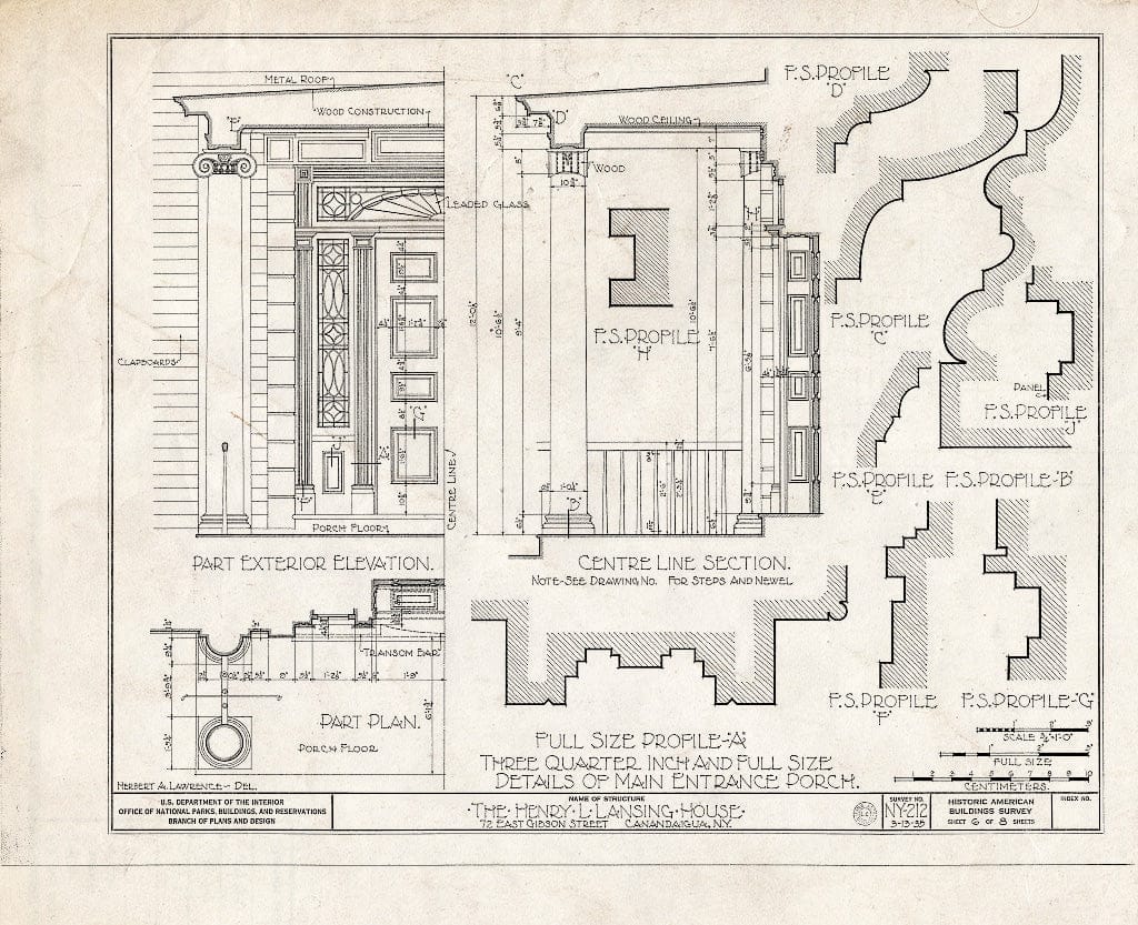 Blueprint HABS NY,35-Canda,6- (Sheet 6 of 8) - Henry Lansing House, 72 East Gibson Street, Canandaigua, Ontario County, NY