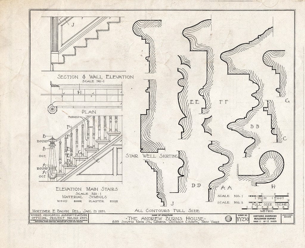 Blueprint HABS NY,35-GEN,3- (Sheet 11 of 12) - Andrew Burns House, 859 South Main Street, Geneva, Ontario County, NY