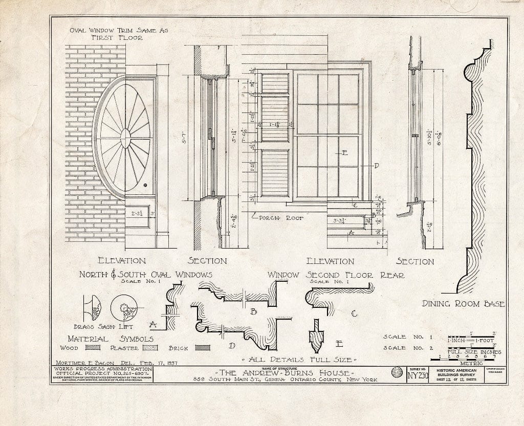 Blueprint HABS NY,35-GEN,3- (Sheet 12 of 12) - Andrew Burns House, 859 South Main Street, Geneva, Ontario County, NY