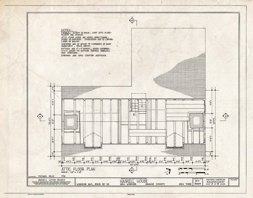 Blueprint HABS NY,36-NEWI,1- (Sheet 5 of 15) - John Haskell House, Windsor Highway (Route 32), New Windsor, Orange County, NY