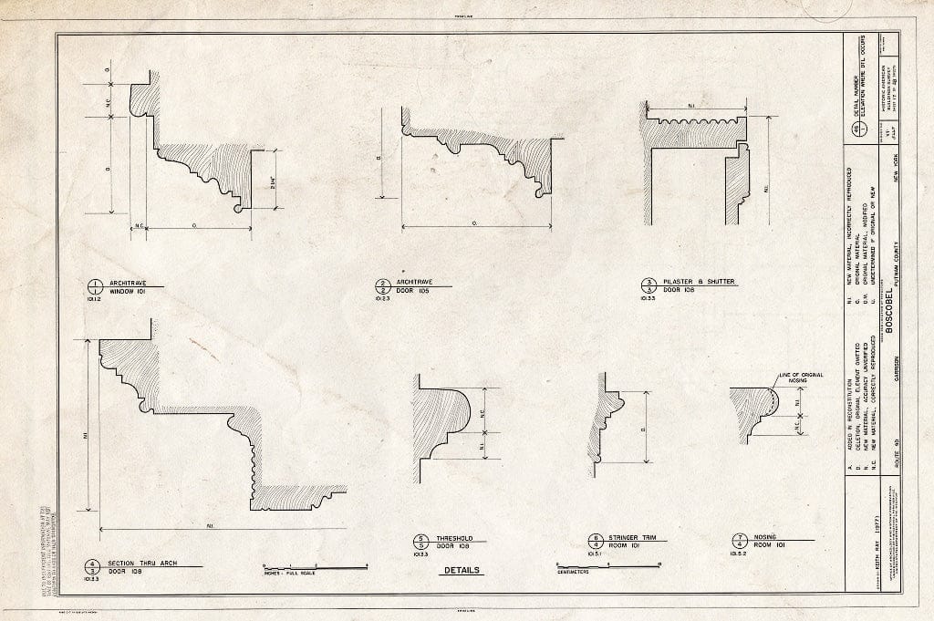 Blueprint HABS NY,40-GARI,3- (Sheet 17 of 28) - Boscobel, State Route 9D, Garrison, Putnam County, NY