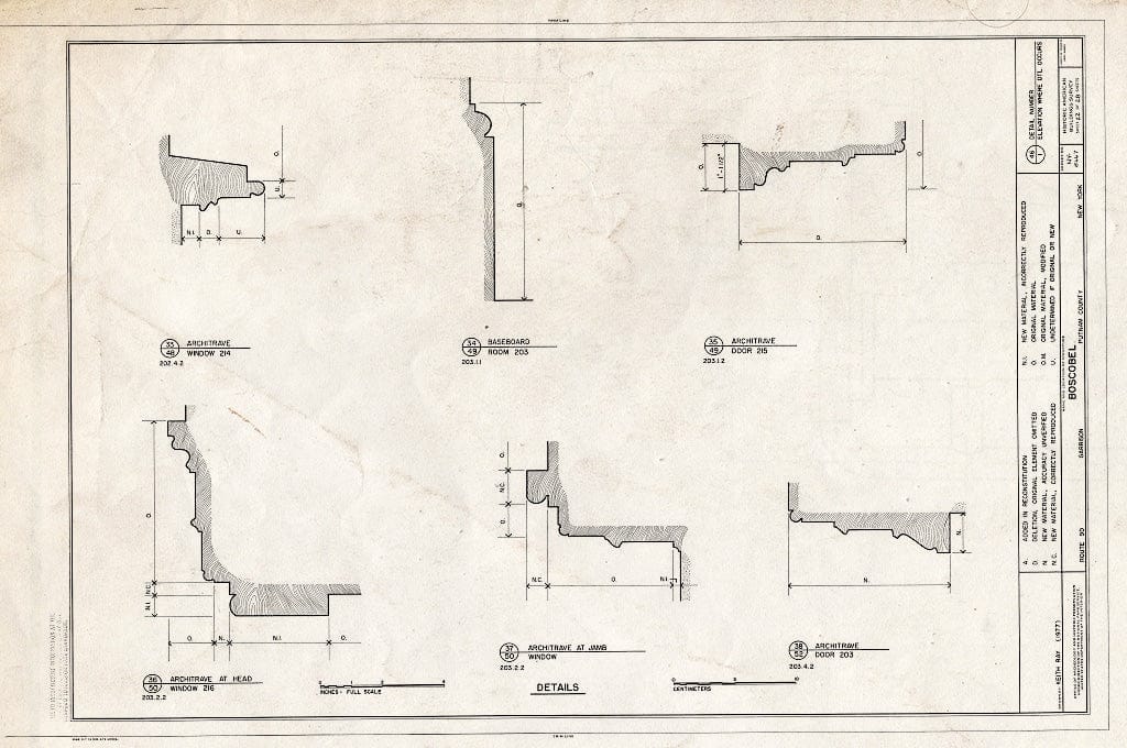Blueprint HABS NY,40-GARI,3- (Sheet 22 of 28) - Boscobel, State Route 9D, Garrison, Putnam County, NY