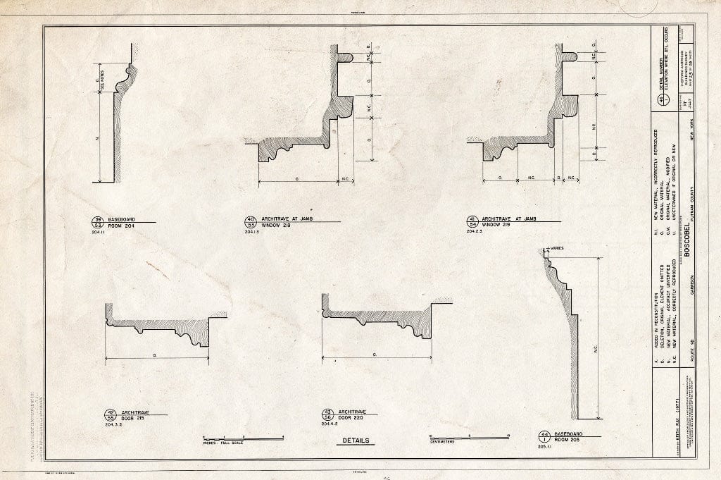 Blueprint HABS NY,40-GARI,3- (Sheet 23 of 28) - Boscobel, State Route 9D, Garrison, Putnam County, NY