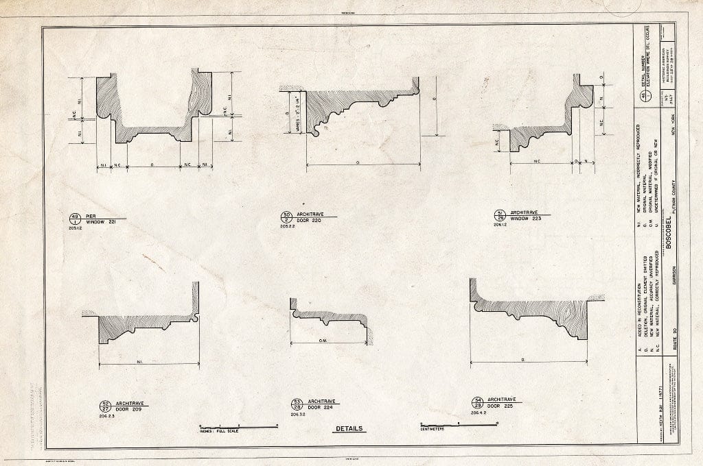 Blueprint HABS NY,40-GARI,3- (Sheet 25 of 28) - Boscobel, State Route 9D, Garrison, Putnam County, NY