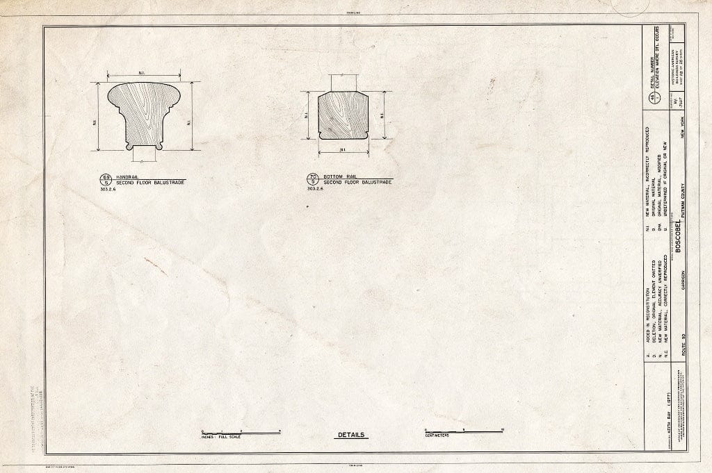 Blueprint HABS NY,40-GARI,3- (Sheet 28 of 28) - Boscobel, State Route 9D, Garrison, Putnam County, NY