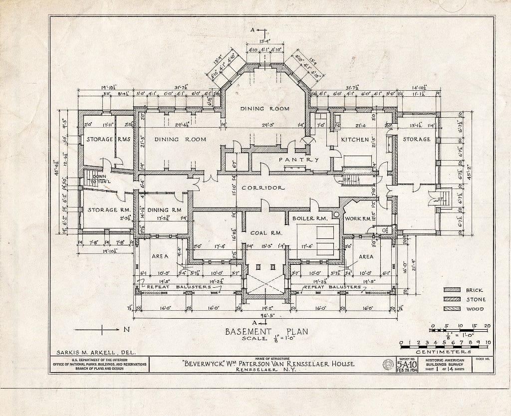 Blueprint HABS NY,42-RENLA,1- (Sheet 1 of 14) - Beverwyck, Washinghton Avenue Extension, Rensselaer, Rensselaer County, NY
