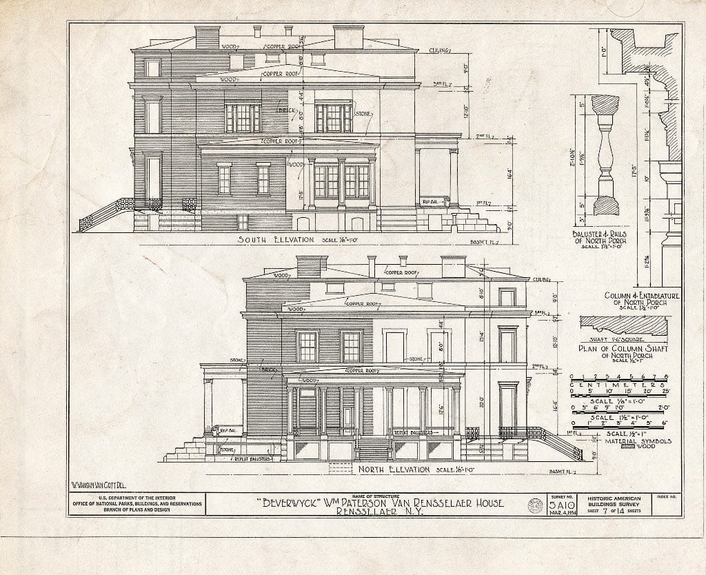 Blueprint HABS NY,42-RENLA,1- (Sheet 7 of 14) - Beverwyck, Washinghton Avenue Extension, Rensselaer, Rensselaer County, NY