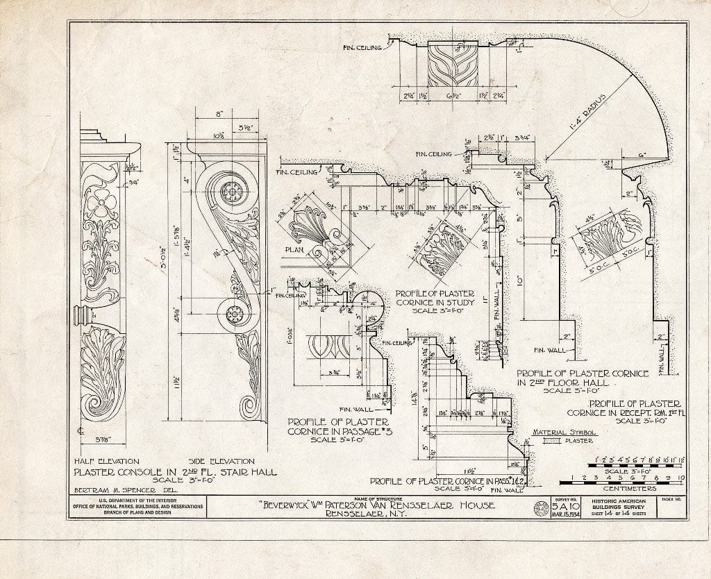 Blueprint HABS NY,42-RENLA,1- (Sheet 14 of 14) - Beverwyck, Washinghton Avenue Extension, Rensselaer, Rensselaer County, NY