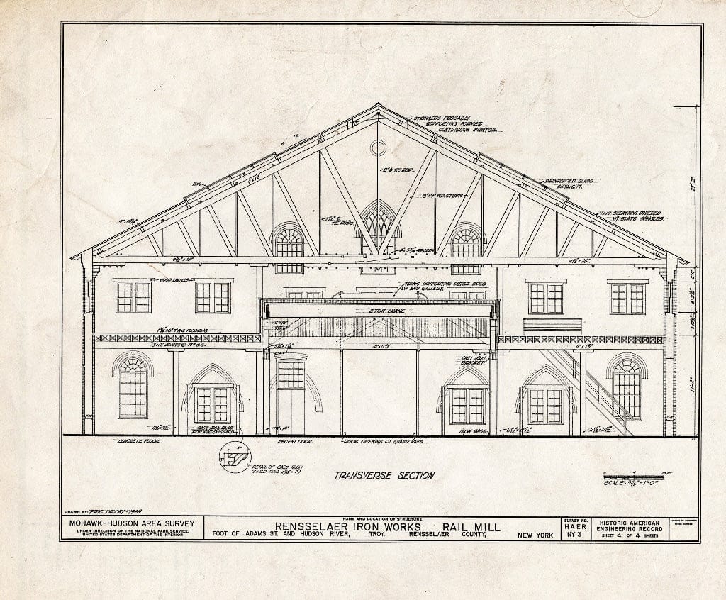 Blueprint HAER NY,42-Troy,6- (Sheet 4 of 4) - Rensselaer Iron Works, Rail Mill, Adams Street & Hudson River, Troy, Rensselaer County, NY
