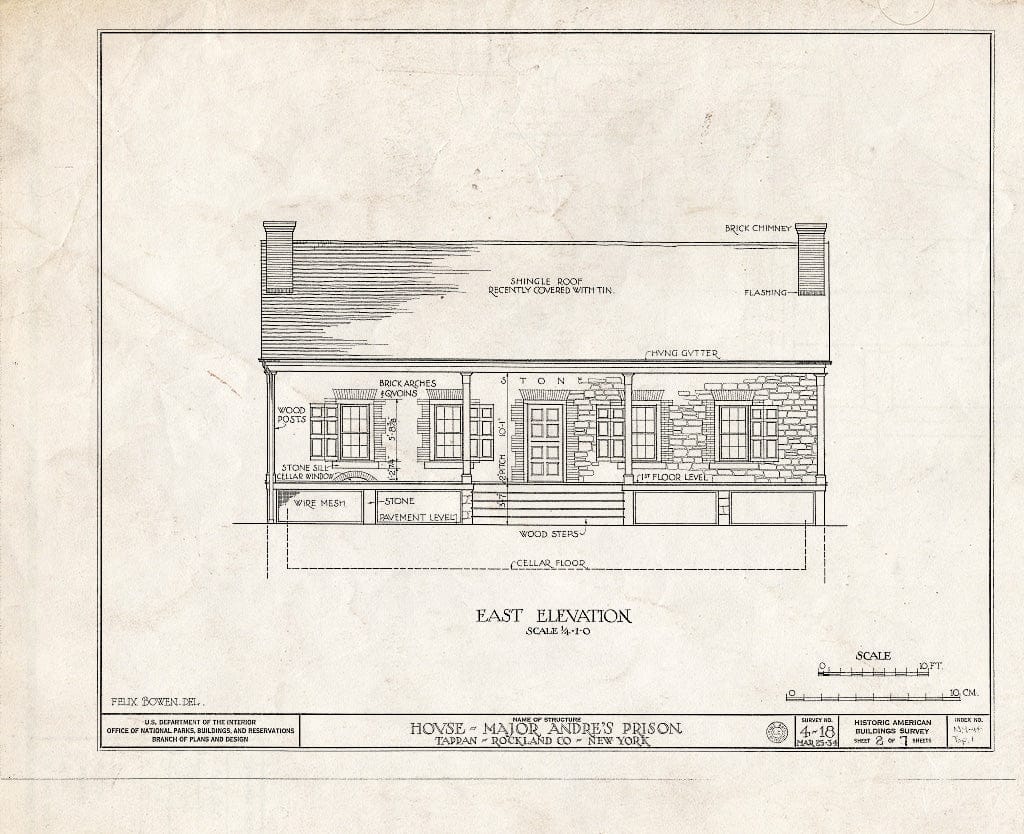 Blueprint HABS NY,44-TAP,1- (Sheet 2 of 7) - Major Andre House (Prison), Main Street, Tappan, Rockland County, NY